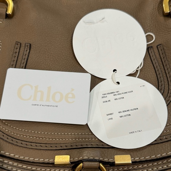 Chloe Medium Marcie double carry handbag purse in nut leather brown taupe - Picture 14 of 17